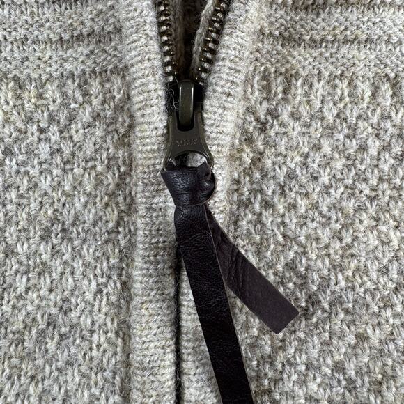 Pendleton Shetland Wool Full Zip Sweater Jacket L Shetland Wool Beige Knit NWT - Picture 5 of 16